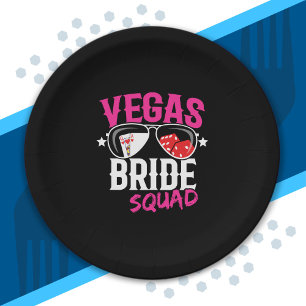 Vegas Wedding Bride Squad Vegas Bachelorette Party Paper Plates