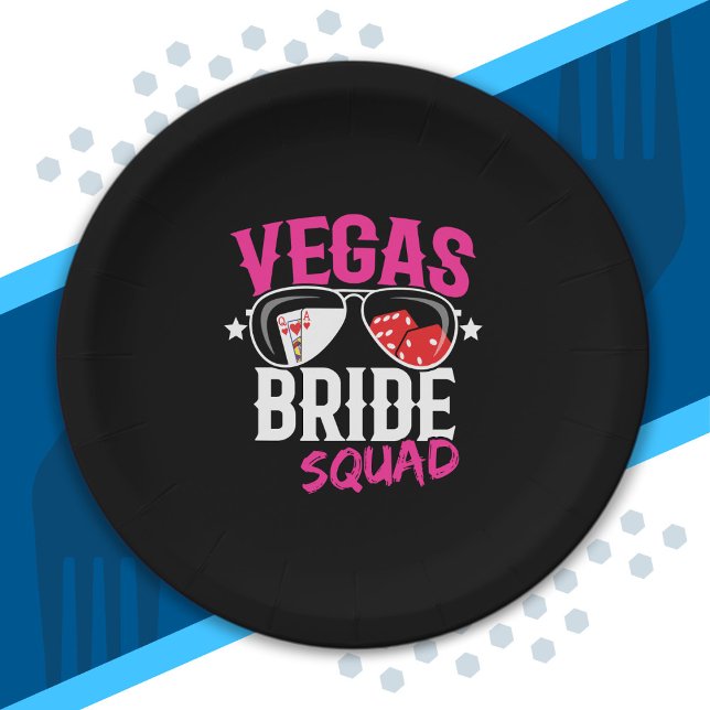 Vegas Wedding Bride Squad Vegas Bachelorette Party Paper Plates (Creator Uploaded)