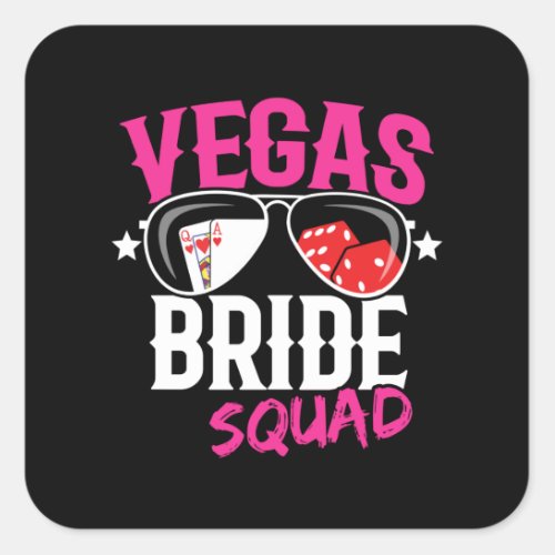 Vegas Wedding Bride Squad Vegas Bachelorette Party Square Sticker