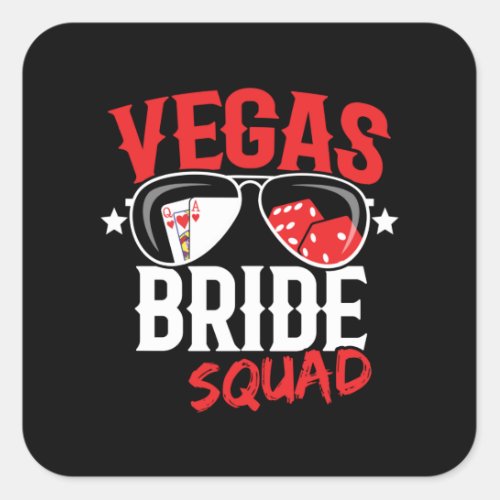 Vegas Wedding Bride Squad Vegas Bachelorette Party Square Sticker