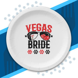 Vegas Wedding - Bride - Vegas Bachelorette Party Paper Plates