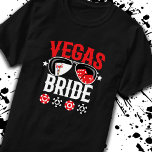 Vegas Wedding - Bride - Vegas Bachelorette Party T-Shirt<br><div class="desc">Planning a Vegas bachelorette party or getting married in Vegas? This Vegas Bride design is perfect for a wedding reception or honeymoon in Vegas! Turn heads on the Las Vegas strip, do some gambling at the casino, or day drinking poolside at a Vegas club! Features "Vegas Bride" & aviator sunglasses...</div>