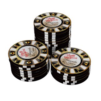 Vegas Wedding Casino white black gold Poker Chip Set