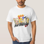 Vegas Wedding Just Married T-Shirt<br><div class="desc">Planning a Vegas Wedding? Here's a design for the newlyweds! Golden VEGAS Just Married surrounded with jackpot slot 777,  blackjack,  roulette and poker chips. Gift bride and groom t-shirts,  mugs and more. Our Honeymoon,  Bride and Groom also available!</div>
