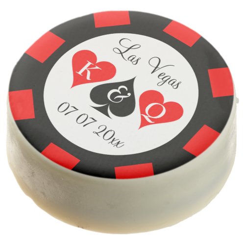 Vegas wedding party chocolate cookie poker chip