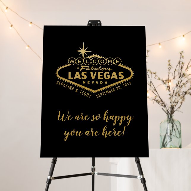 Vegas Wedding Personalized Welcome Foam Board Sign (In Situ (Stand))