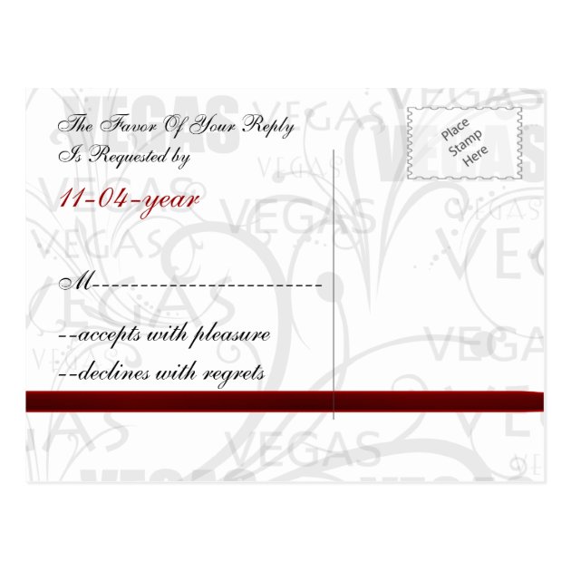 Vegas Wedding Rsvp Card