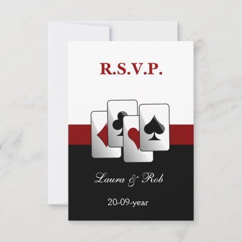 Vegas wedding rsvp cards standard 35 x 5