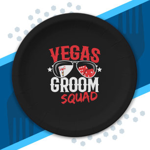 Vegas Wedding - Vegas Bachelor Party - Groom Squad Paper Plates