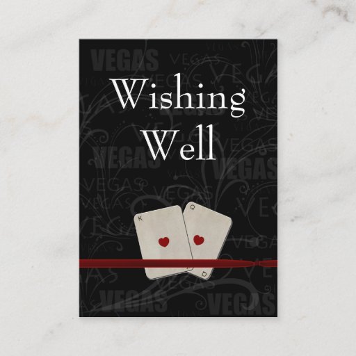 Customizable vegas wedding wishing well cards business card