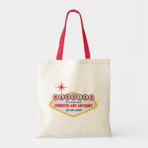 Vegas Welcome Sign Married Personalize Tote Bag