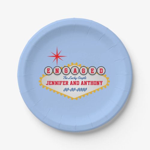 Vegas Welcome Sign Style Personalize Paper Plates