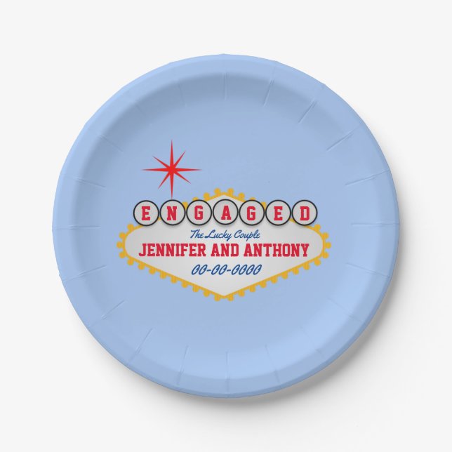 Vegas Welcome Sign Style Personalize Paper Plates (Front)