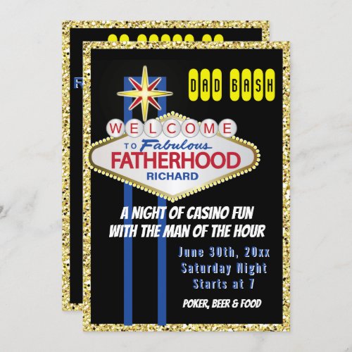Vegas Welcome to Fabulous Fatherhood  Baby Shower Invitation