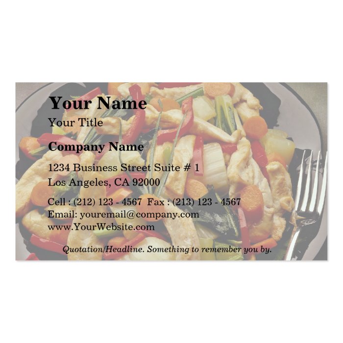 Vegetable and chicken salad business card templates