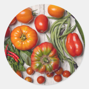 Vegetable and Herb Harvest Classic Round Sticker