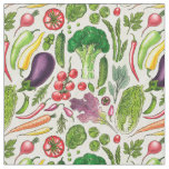 Vegetable and herbs garden harvest on off white fabric
