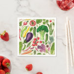 Vegetable and herbs garden harvest on off white napkins