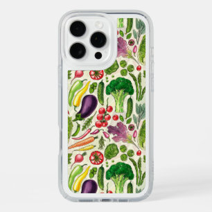 Vegetable and herbs garden harvest on off white iPhone 16 pro max case