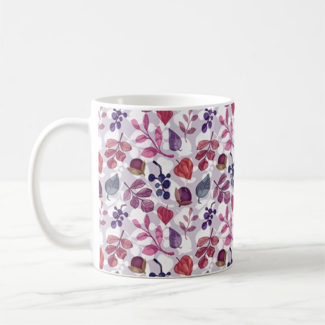 Vegetable autumn seamless pattern, drawing with pa coffee mug (Left)