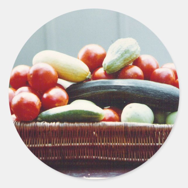 Vegetable Basket Classic Round Sticker (Front)