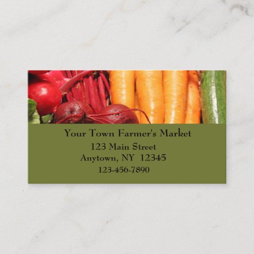 Customizable Vegetable Border Business Card