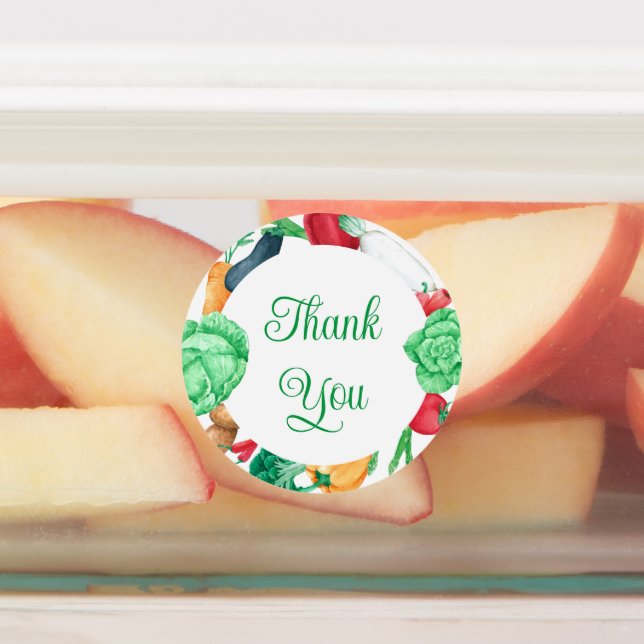 Vegetable Border Thank You Labels (Affixed)