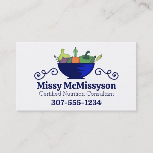 Customizable vegetable bowl herbs cooking culinary food busines business card template
