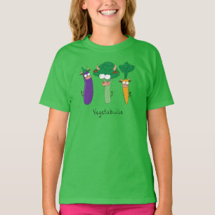 Vegetable Bulls Funny Kid's Girl's T-shirt