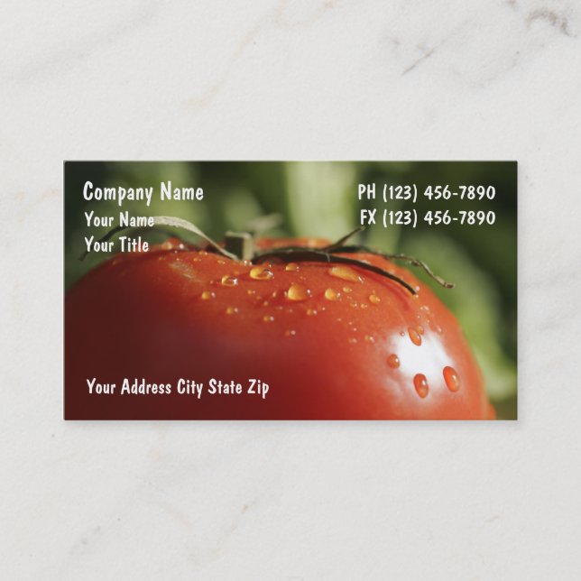 Vegetable Business Cards (Front)