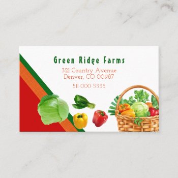 Vegetable Design Business Card by TheFruityBasket at Zazzle