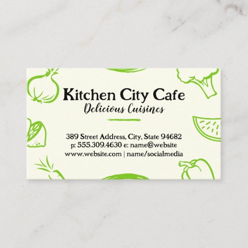 Vegetable Drawings  Culinary Business Card