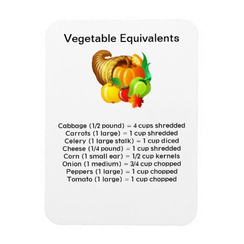 Vegetable Equivalents Flexi Magnet