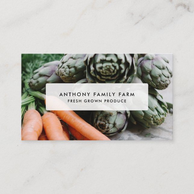 Vegetable Family Farm Business Card (Front)