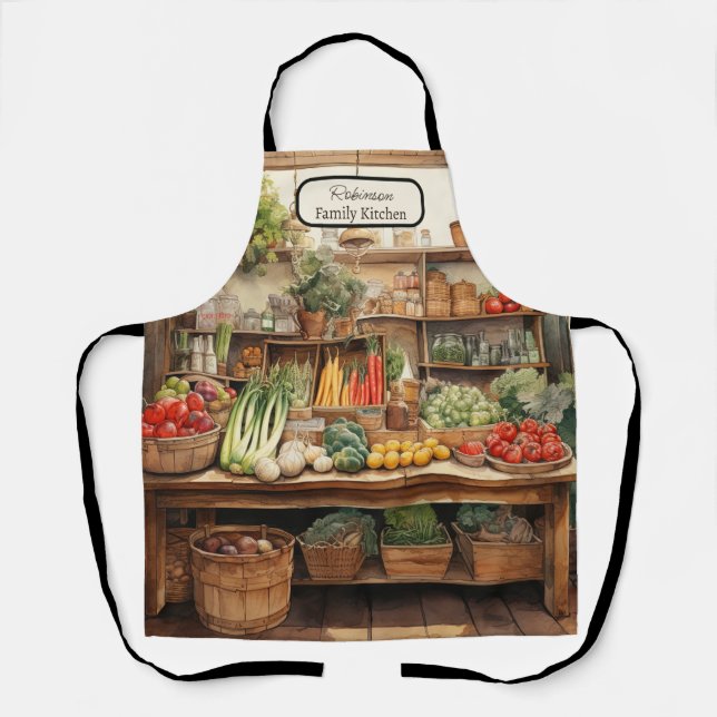 Vegetable Farm Fresh Custom Family  Apron (Front)