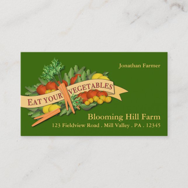 Vegetable Farm Market Agriculture Business Card (Front)