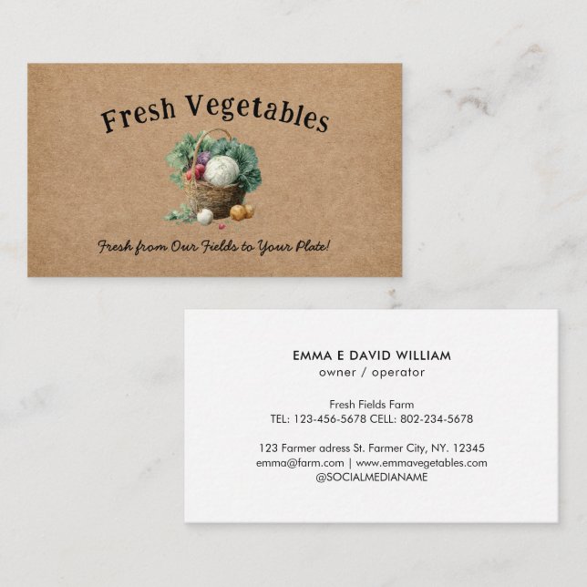 Vegetable Farm Market Agriculture Business Card (Front/Back)