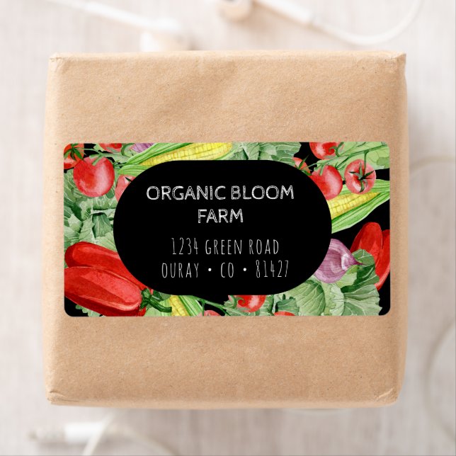 Vegetable Farm Watercolor Shipping Address Label (Insitu)