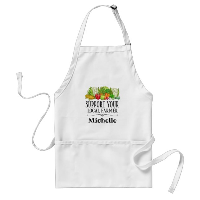 Vegetable Farmer Personalized Farming Adult Apron (Front)