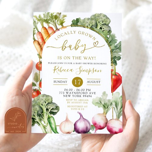 Vegetable Farmers Market Baby Shower Invitation