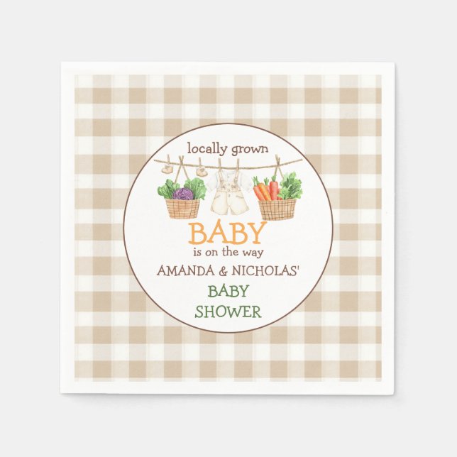 Vegetable Farmers Market Baby Shower  Napkins (Front)
