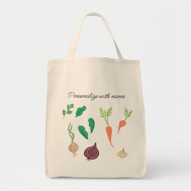 Vegetable Farmers Market Personalized Tote Bag (Front)
