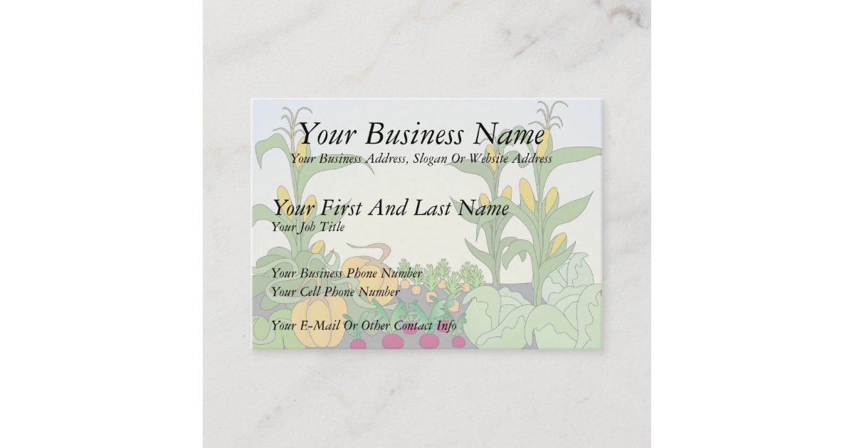 Vegetable Garden Business Card