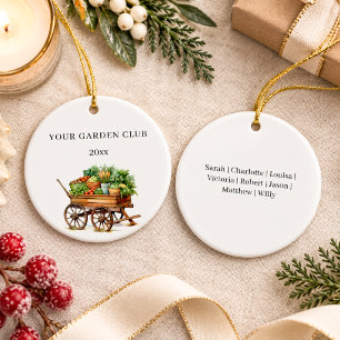Vegetable Garden Club Personalized Christmas Names Ceramic Ornament