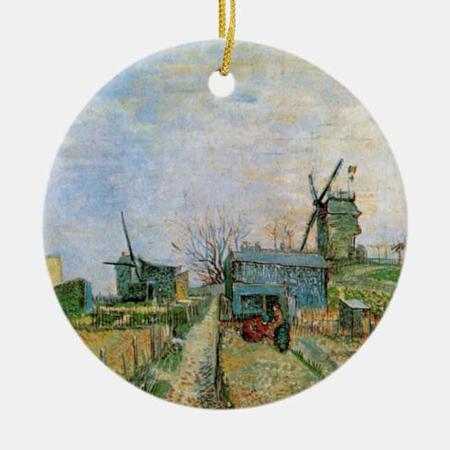 Vegetable Garden in Montmartre by Vincent van Gogh Ceramic Ornament (Front)
