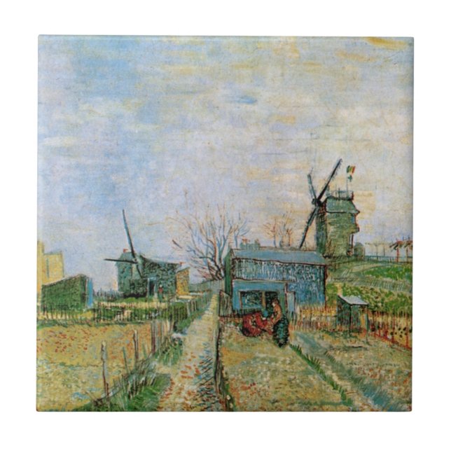 Vegetable Garden in Montmartre by Vincent van Gogh Ceramic Tile (Front)