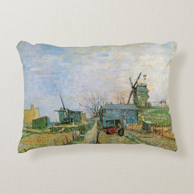 Vegetable Garden in Montmartre by Vincent van Gogh Decorative Pillow (Front)