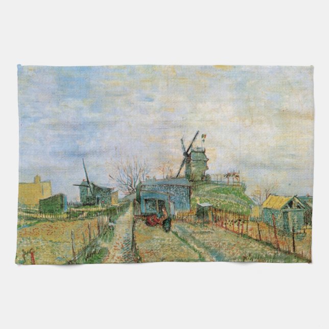 Vegetable Garden in Montmartre by Vincent van Gogh Kitchen Towel (Horizontal)