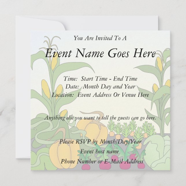 Vegetable Garden Invitation (Front)