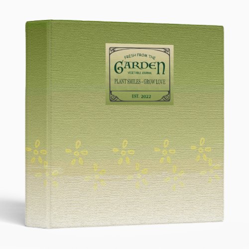 Vegetable Garden Journal 3 Ring Binder